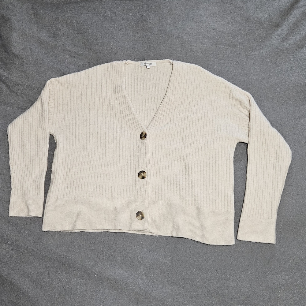 Madewell Knit Sweater Cardigan Cream size Medium M